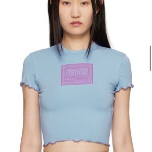 Sold!! Versace Jeans Collection Light Blue Crop Top